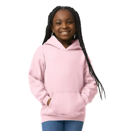 Youth Hooded Sweatshirt - Light Pink