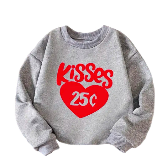 Kisses Crewneck Sweatshirt - Heather Grey