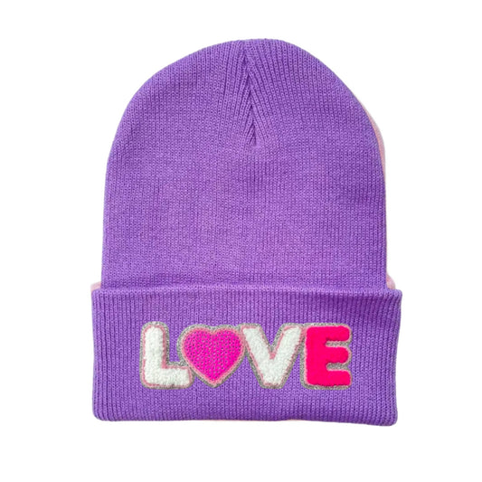 Sparkly Love - Purple Beanie Hat