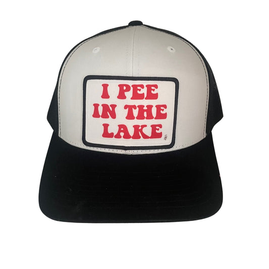 I Pee in the Lake Hat - Black & White
