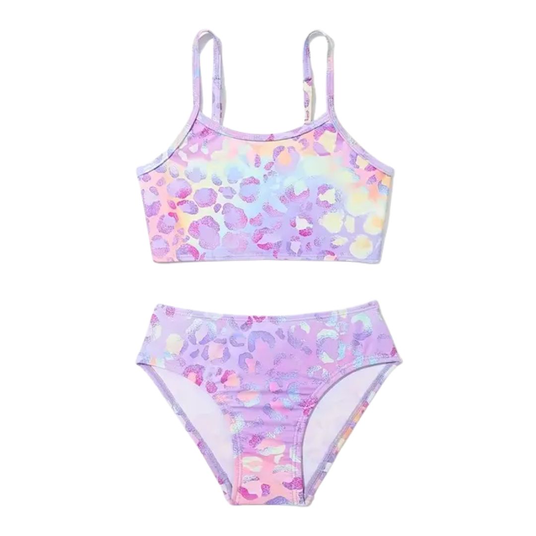 Iridescent Leopard Tankini Swim Suit