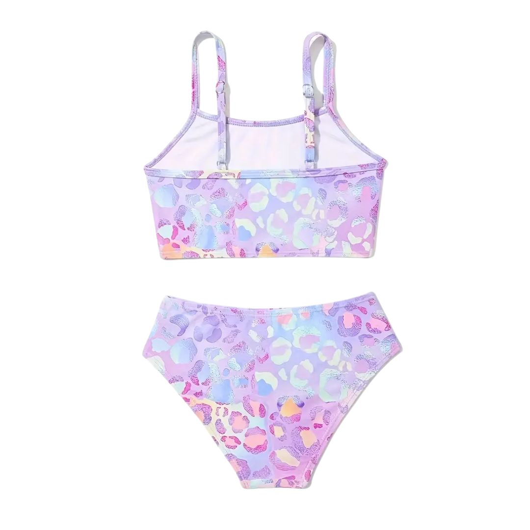 Iridescent Leopard Tankini Swim Suit