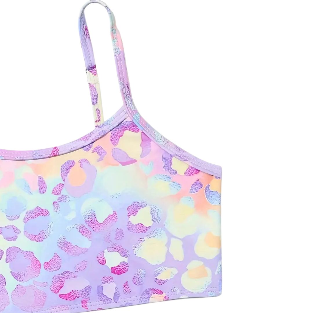 Iridescent Leopard Tankini Swim Suit