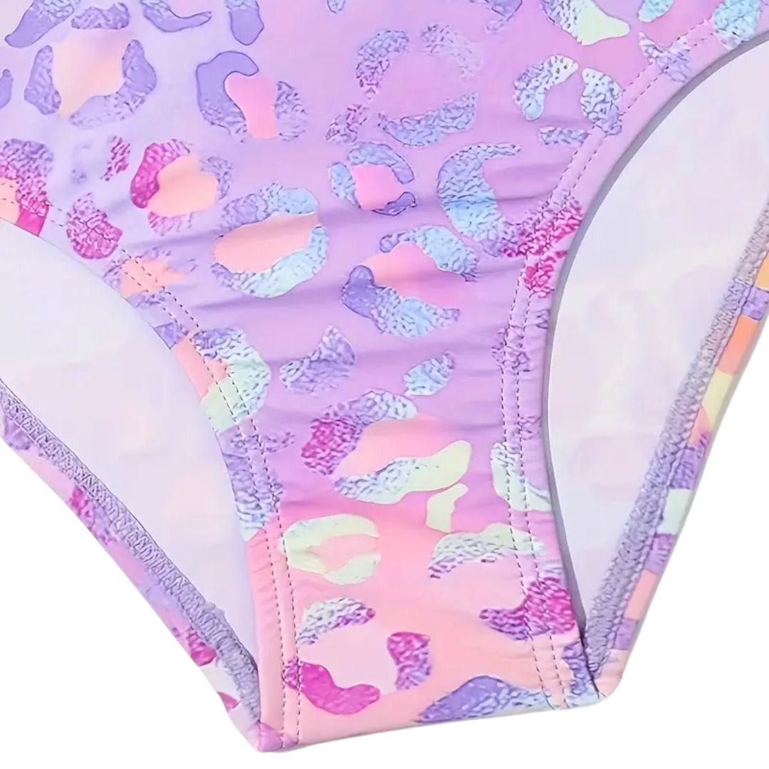 Iridescent Leopard Tankini Swim Suit