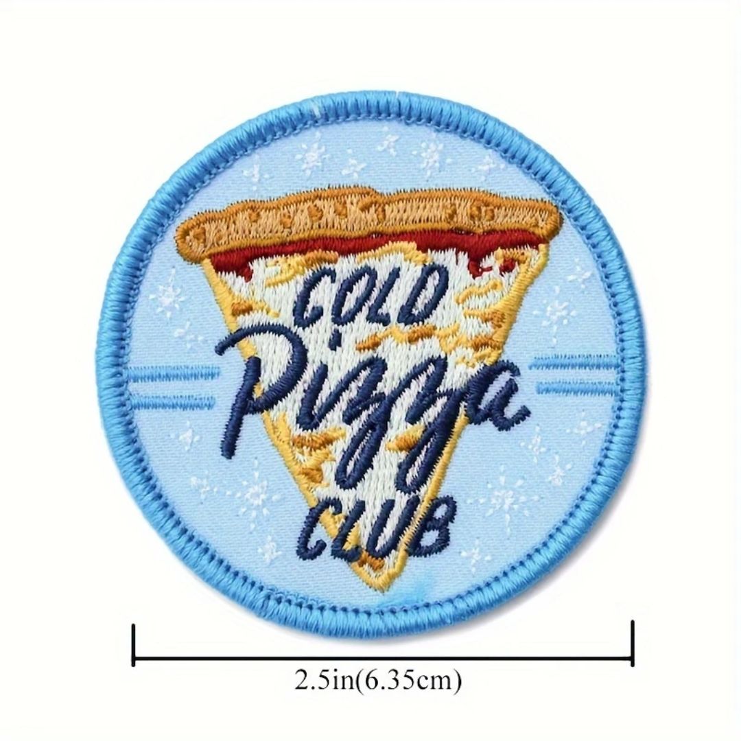 Iron on Patch - Cold Pizza Club (6.35 cm x 6.35 cm)