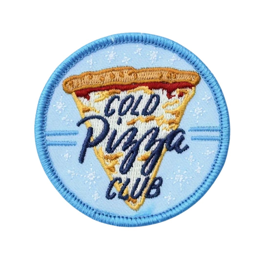 Iron on Patch - Cold Pizza Club (6.35 cm x 6.35 cm)