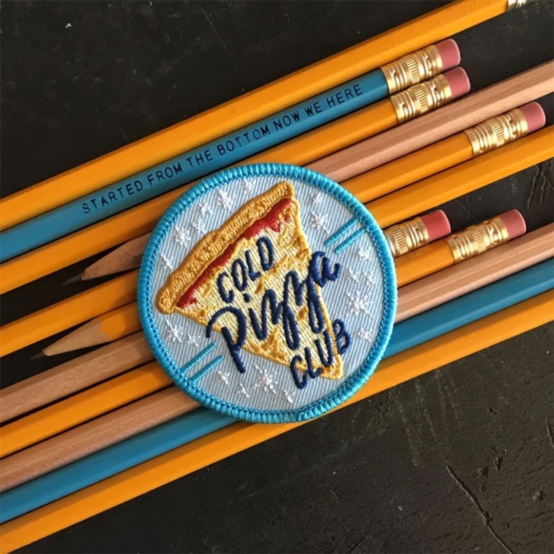 Iron on Patch - Cold Pizza Club (6.35 cm x 6.35 cm)