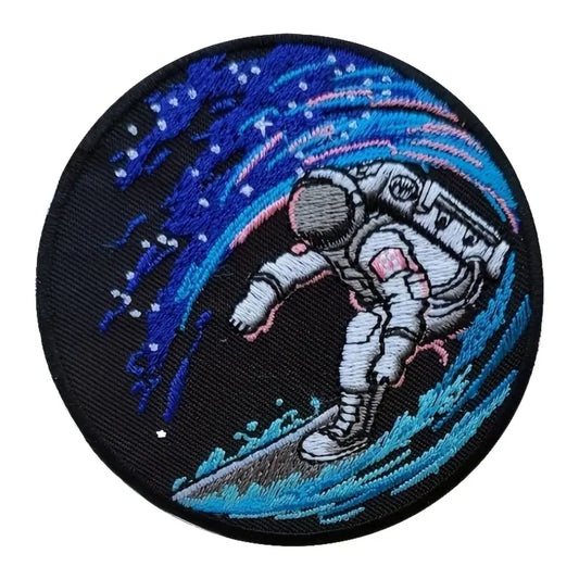 Iron on Patch - Space Surfer (7.62 cm x 7.62 cm)