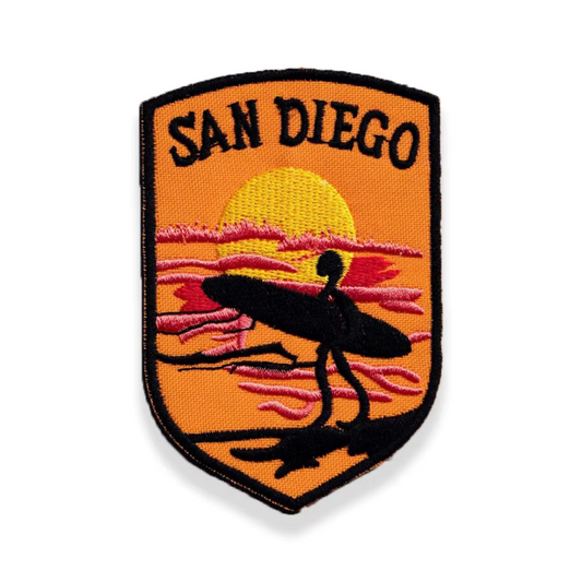 Iron on Patch - Surf San Diego (9.0 cm x 6.1 cm)