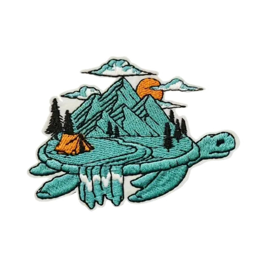 Iron on Patch - Turtle Island (6.1 cm x 8.6 cm)