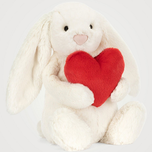JELLYCAT - Original Bashful Red Love Heart Bunny Plush Toy