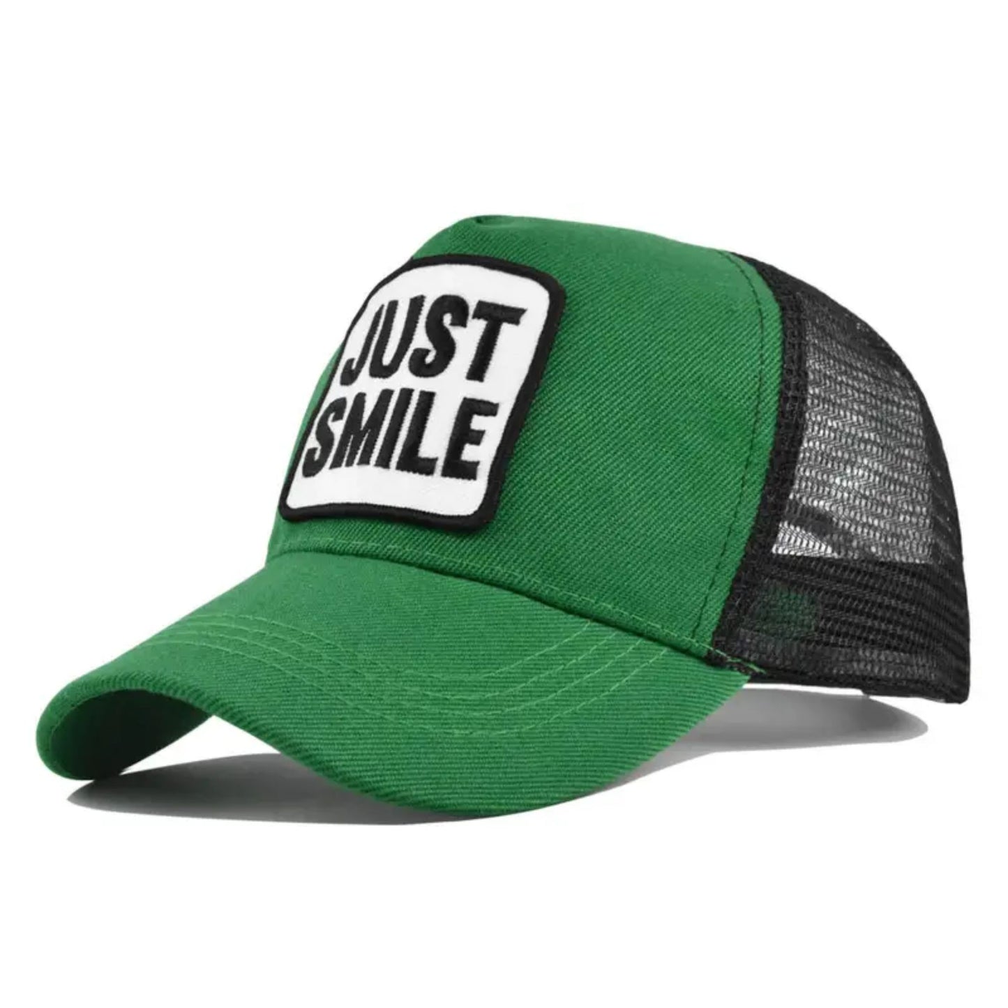 Just Smile Snapback Hat - Black / Green