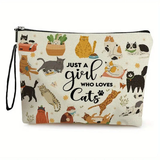 Just a Girl Who Loves Cats Zippered Travel Bag