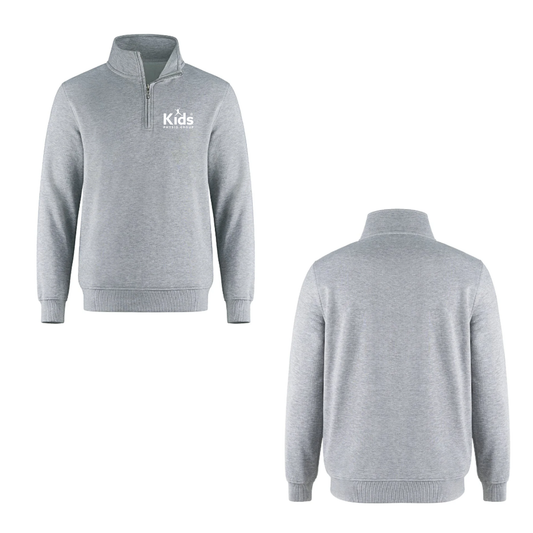 Kids Physio Quarter-Zip Mini White Logo Sweatshirt -Grey