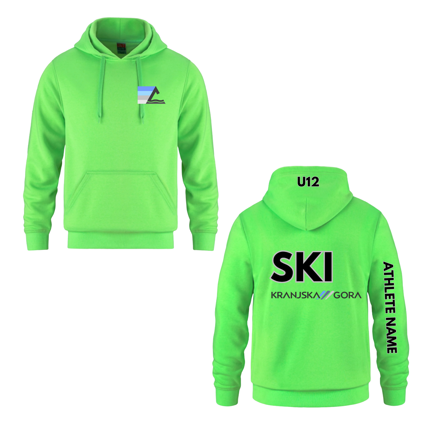 Craigleith U12 Kranjska Gora Hooded Sweatshirt - Neon Green