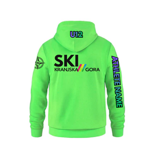U12 Craigleith Kranjska Gora North Hooded Sweatshirt - Neon Green