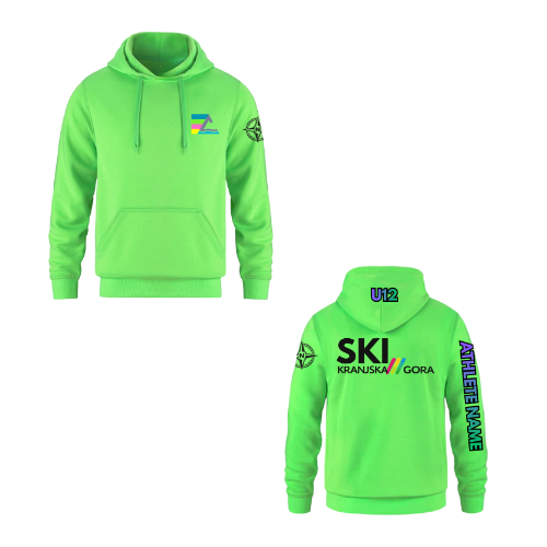 U12 Craigleith Kranjska Gora North Hooded Sweatshirt - Neon Green