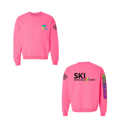 U12 Craigleith Kranjska Gora North Crewneck Sweatshirt - Safety Pink
