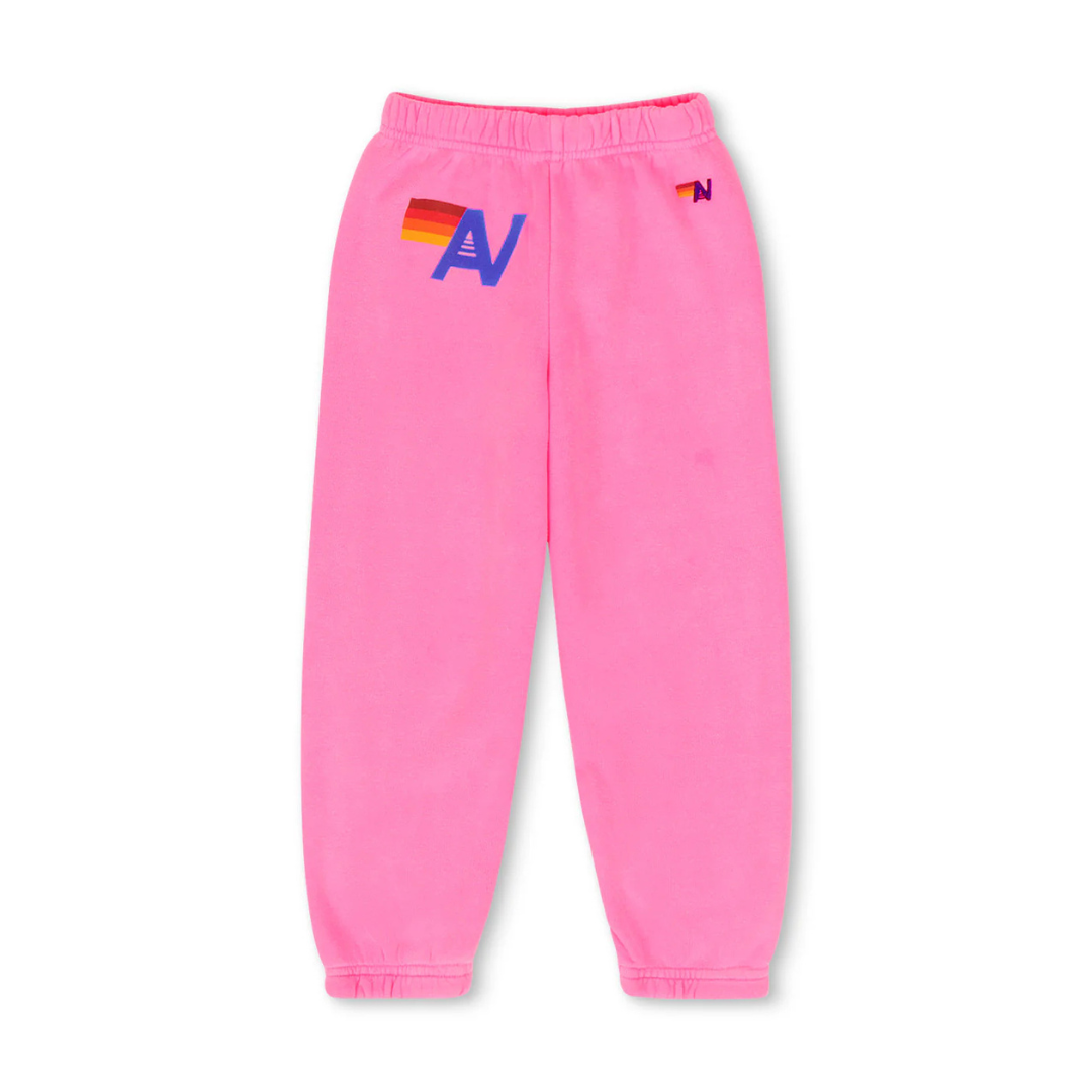 Aviator Nation - Logo Kid's Sweatpants - Neon Pink