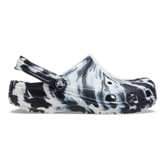 Kids' Classic Marbled Clog - Black / White