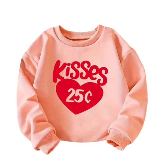 Kisses Crewneck Sweatshirt - Pink