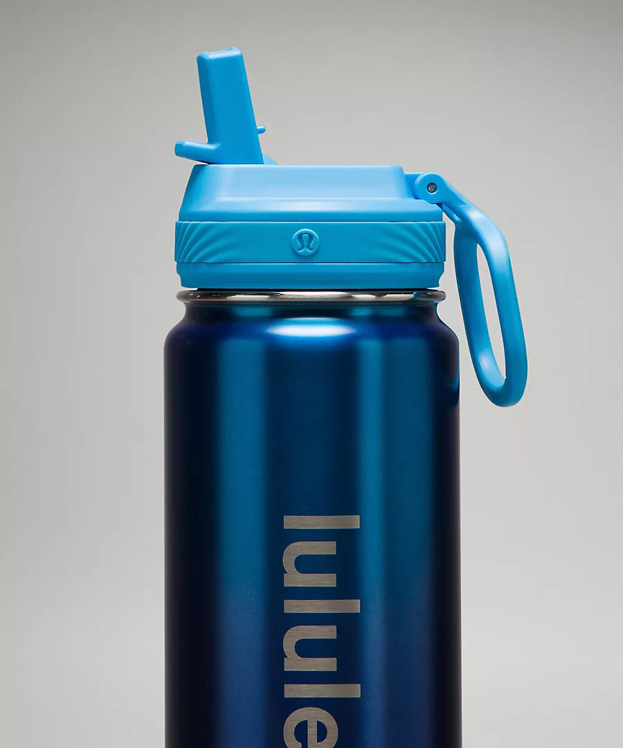 lululemon -  Back to Life Sport Bottle 24oz Straw  Lid - Kayak Blue Light/Oasis Blue/Black