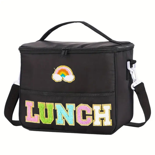 LUNCH Insulated Zippered Tote - Black