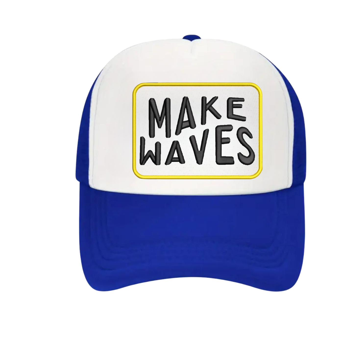 Make Waves Patch Snapback Hat - Royal Blue / White
