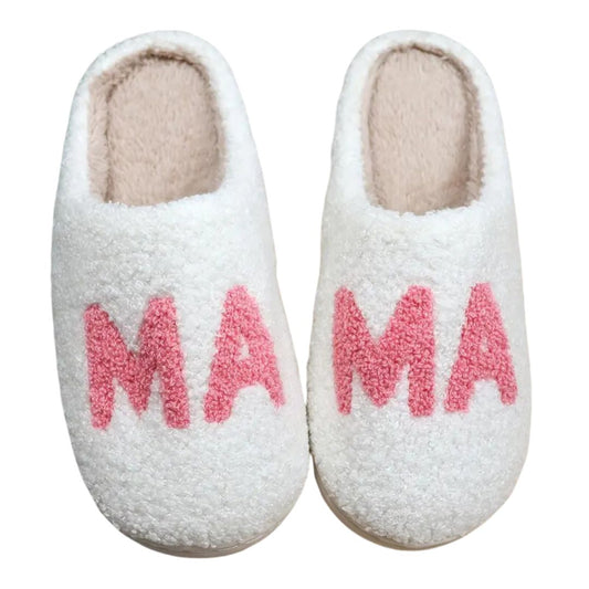 Mama Fuzzy Memory Foam Slippers - Pink