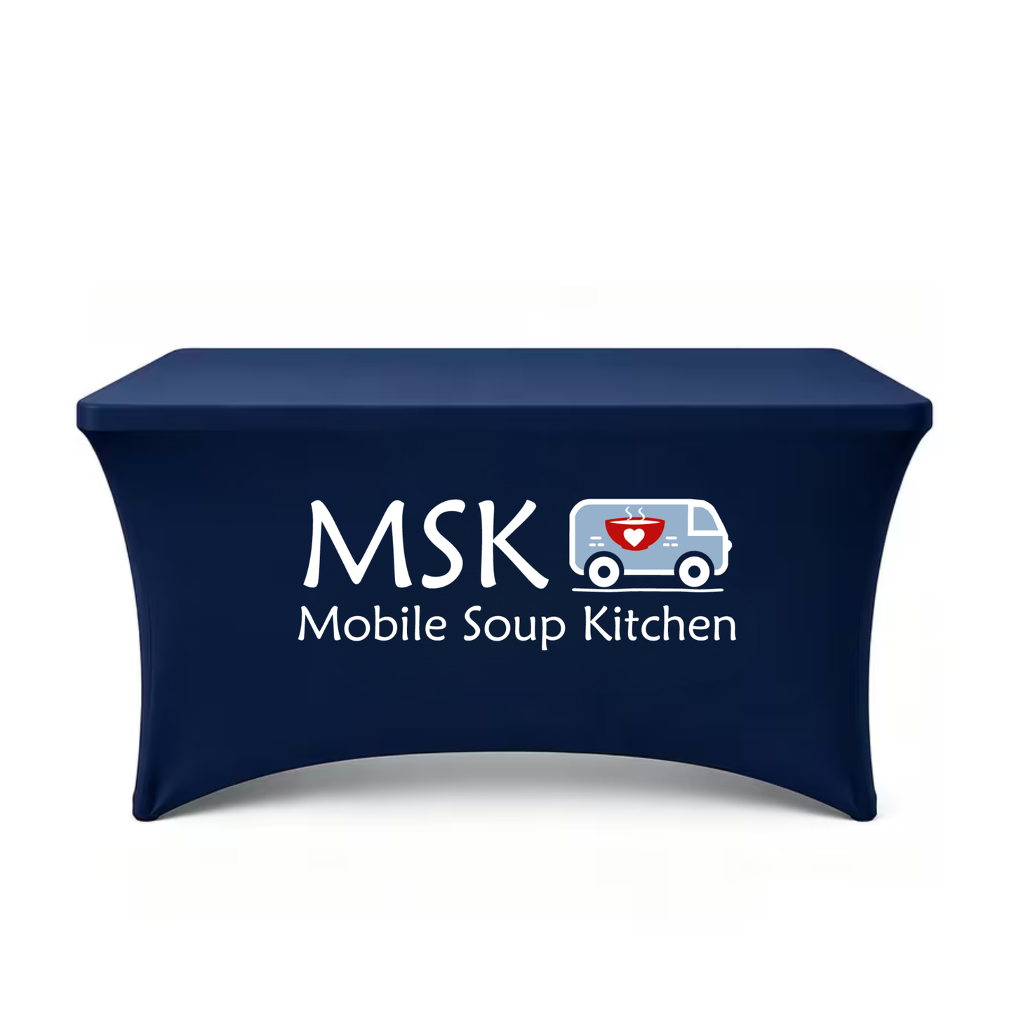 Mobile Soup Kitchen Custom Table Cloth / Blue Navy