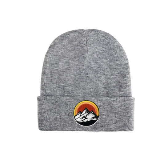 Mountain Mornings Patch - Heather Grey Beanie Hat