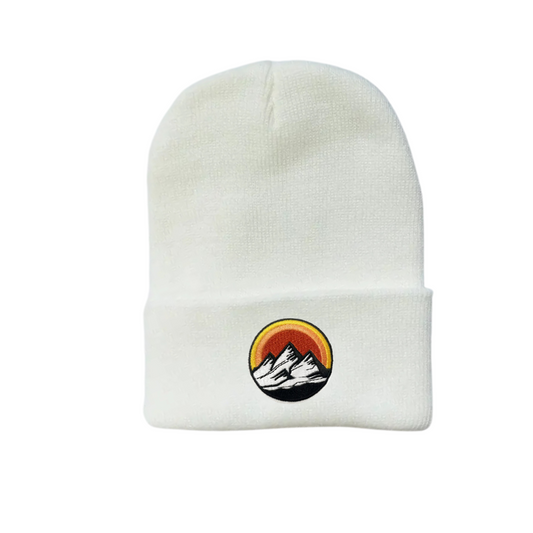 Mountain Mornings Patch - Ivory Beanie Hat