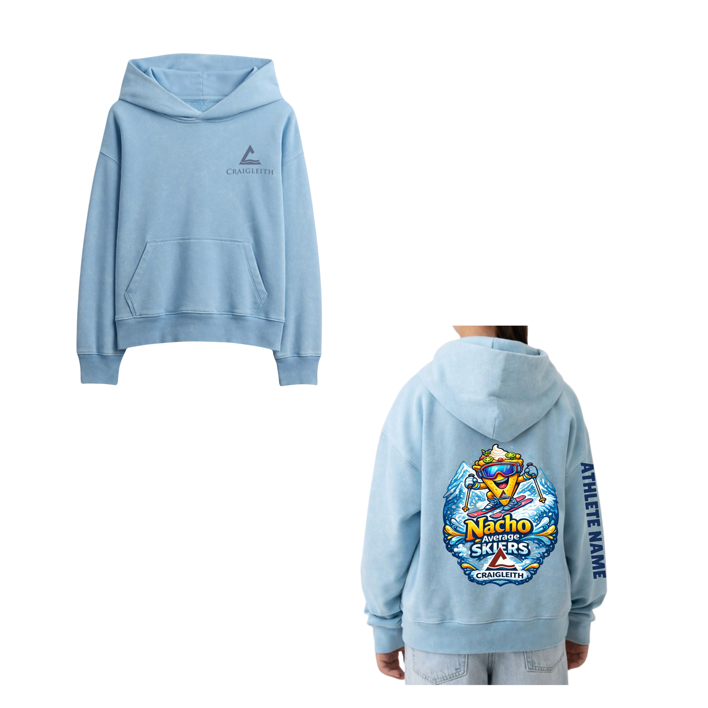 Craigleith Nacho Average Skiers Vintage Soft Hooded Sweatshirt - Blue Focus
