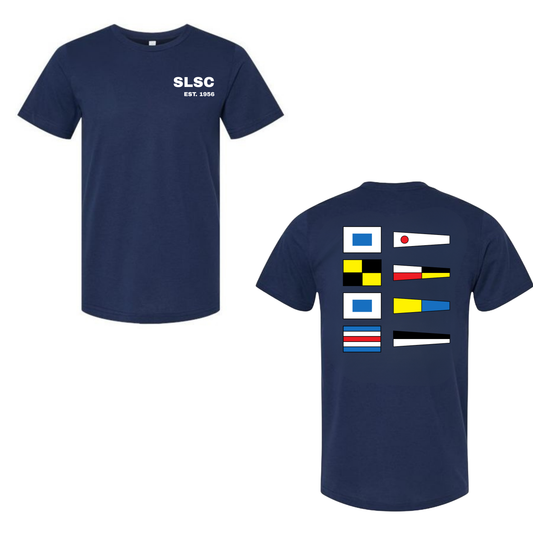 SLSC Nautical Flags Tee - Navy