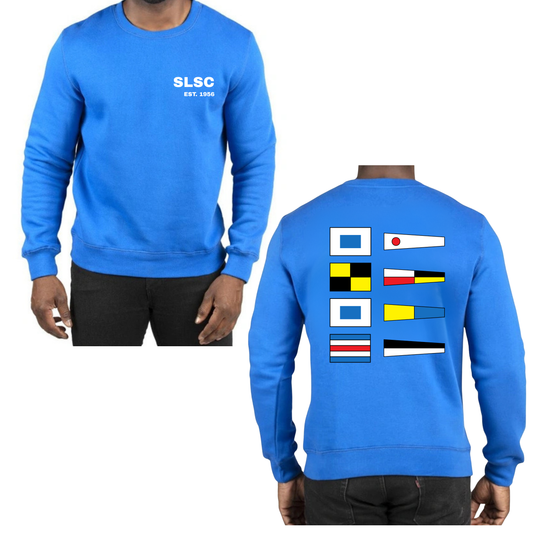 SLSC Nautical Flags Crewneck Sweatshirt - Royal