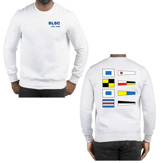 SLSC Nautical Flags Crewneck Sweatshirt - White