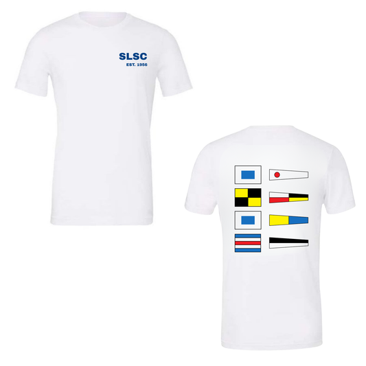SLSC Nautical Flags Tee - White