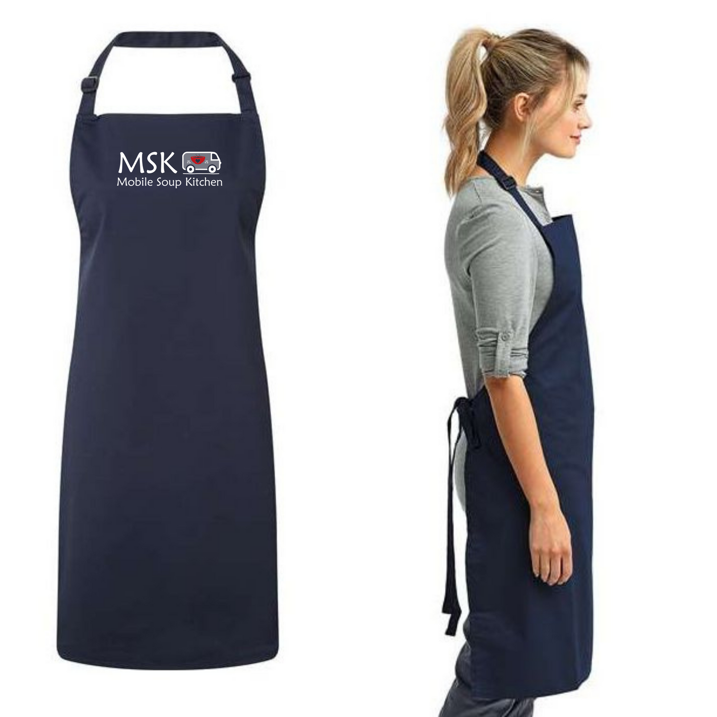 Mobile Soup Kitchen Embroidered Logo Navy Apron