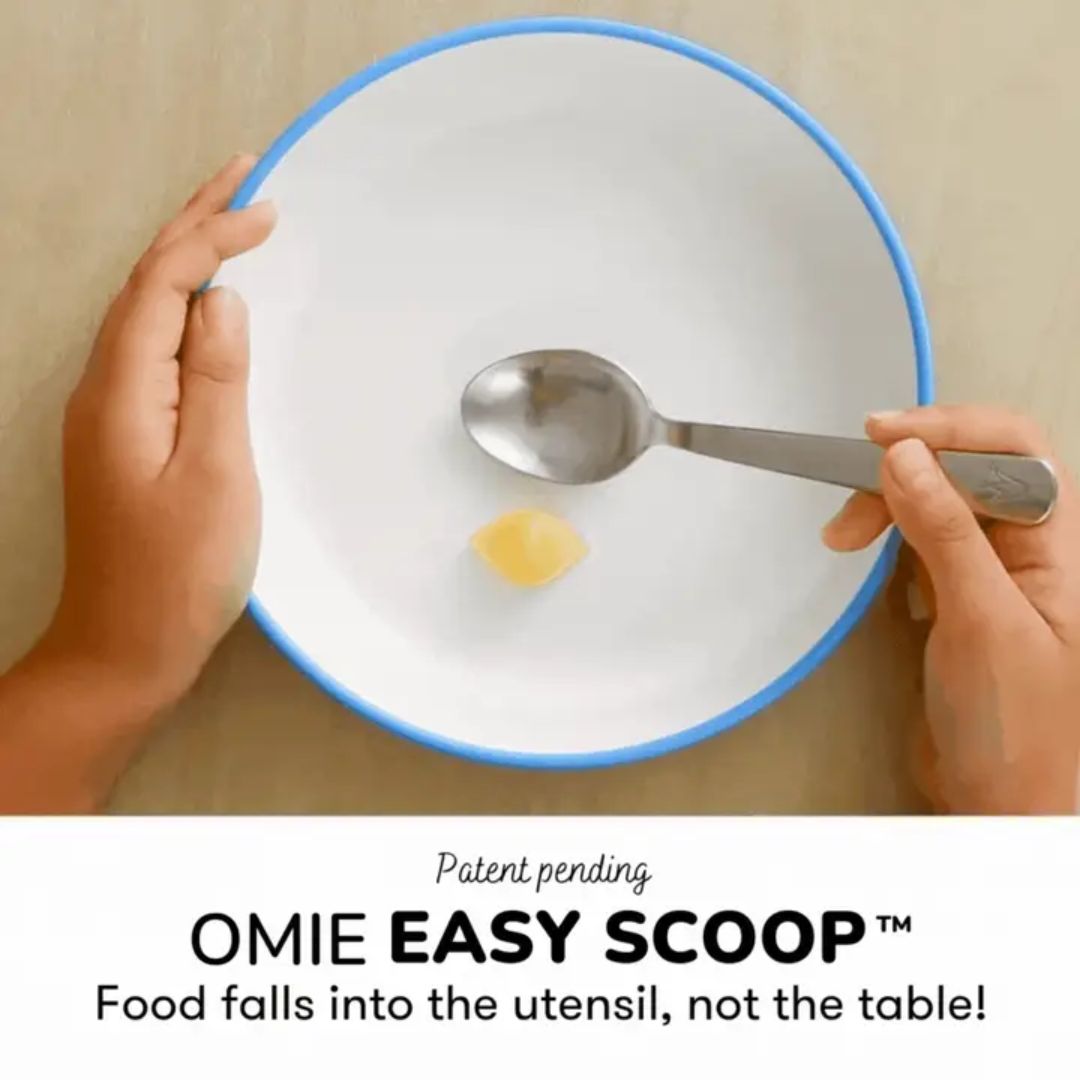 OMIE Easy Scoop Plate Set - 3 Plates + 2 Dividers - Blue