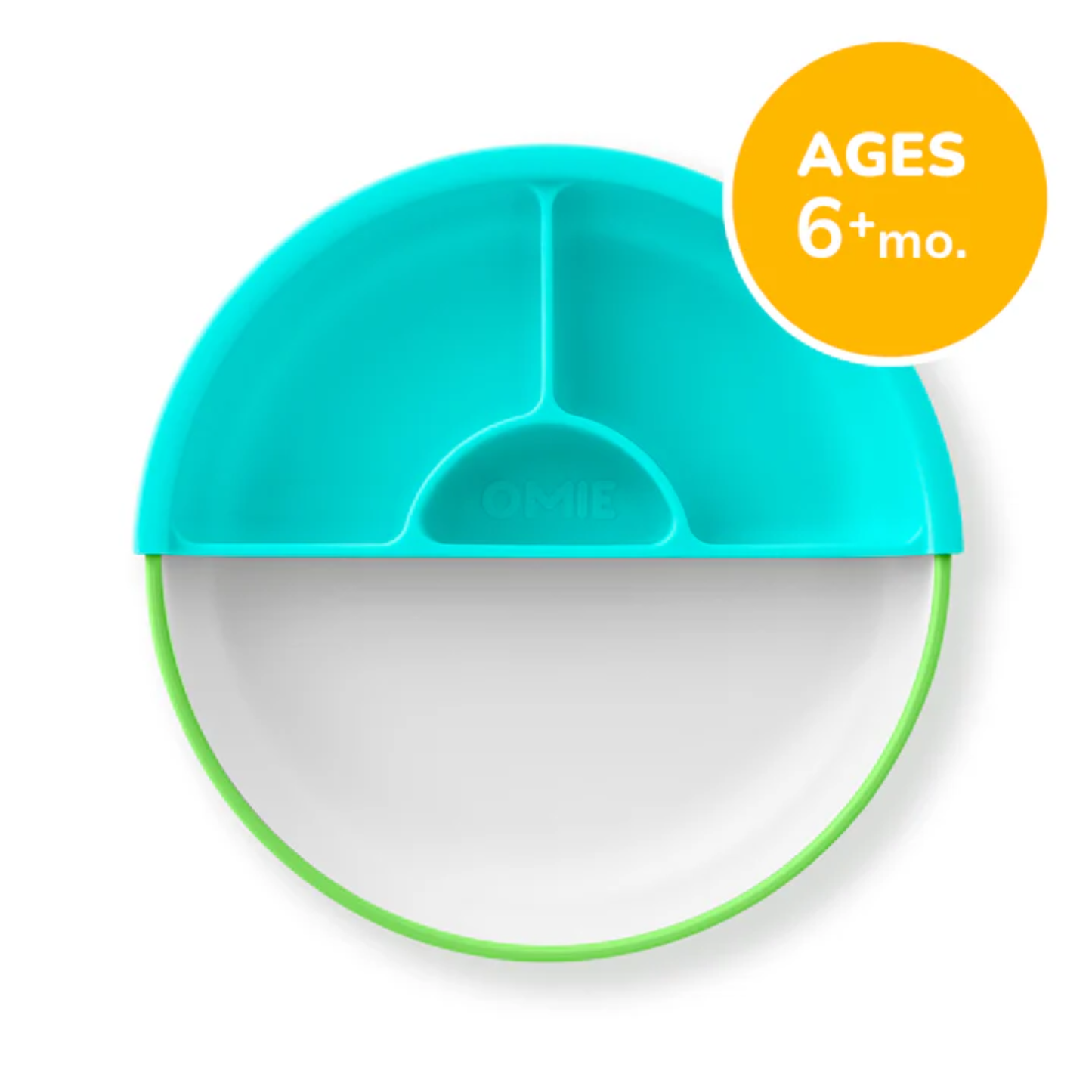 OMIE Easy Scoop Plate Set - 3 Plates + 2 Dividers - Green