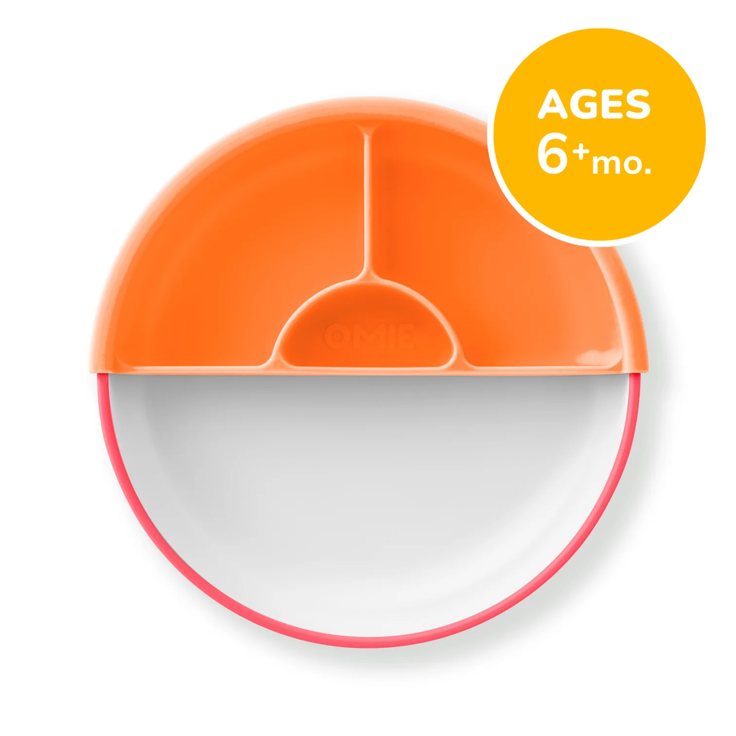 OMIE Easy Scoop Plate Set - 3 Plates + 2 Dividers - Pink