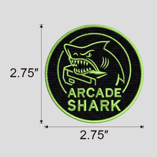 Iron on Patch - Arcade Shark ( 2.75" x 2.75")