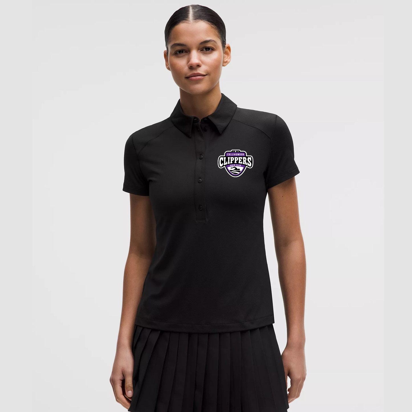 Collingwood Clippers x lululemon -  Dual Logo Quick-Dry Short-Sleeve Polo Shirt *Straight Hem / Black