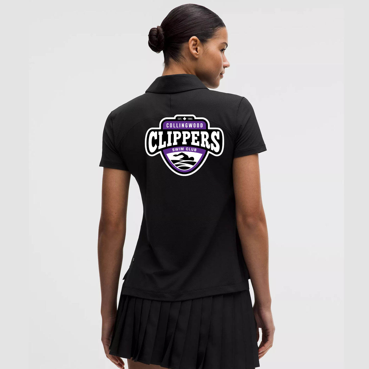 Collingwood Clippers x lululemon -  Dual Logo Quick-Dry Short-Sleeve Polo Shirt *Straight Hem / Black