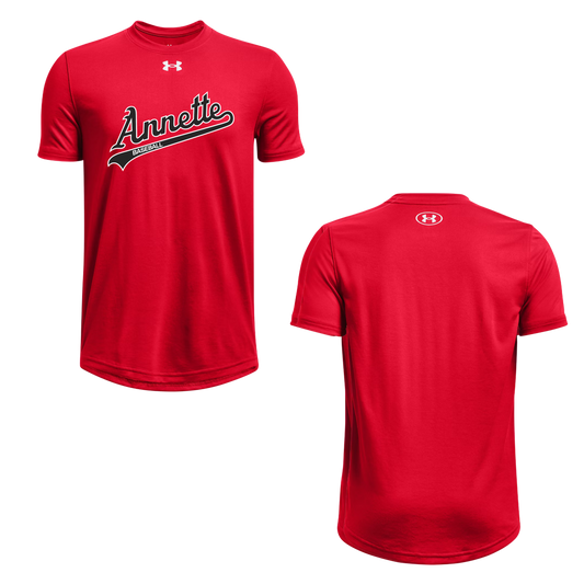 Annette Baseball x Under Armour Black Script Logo - Red