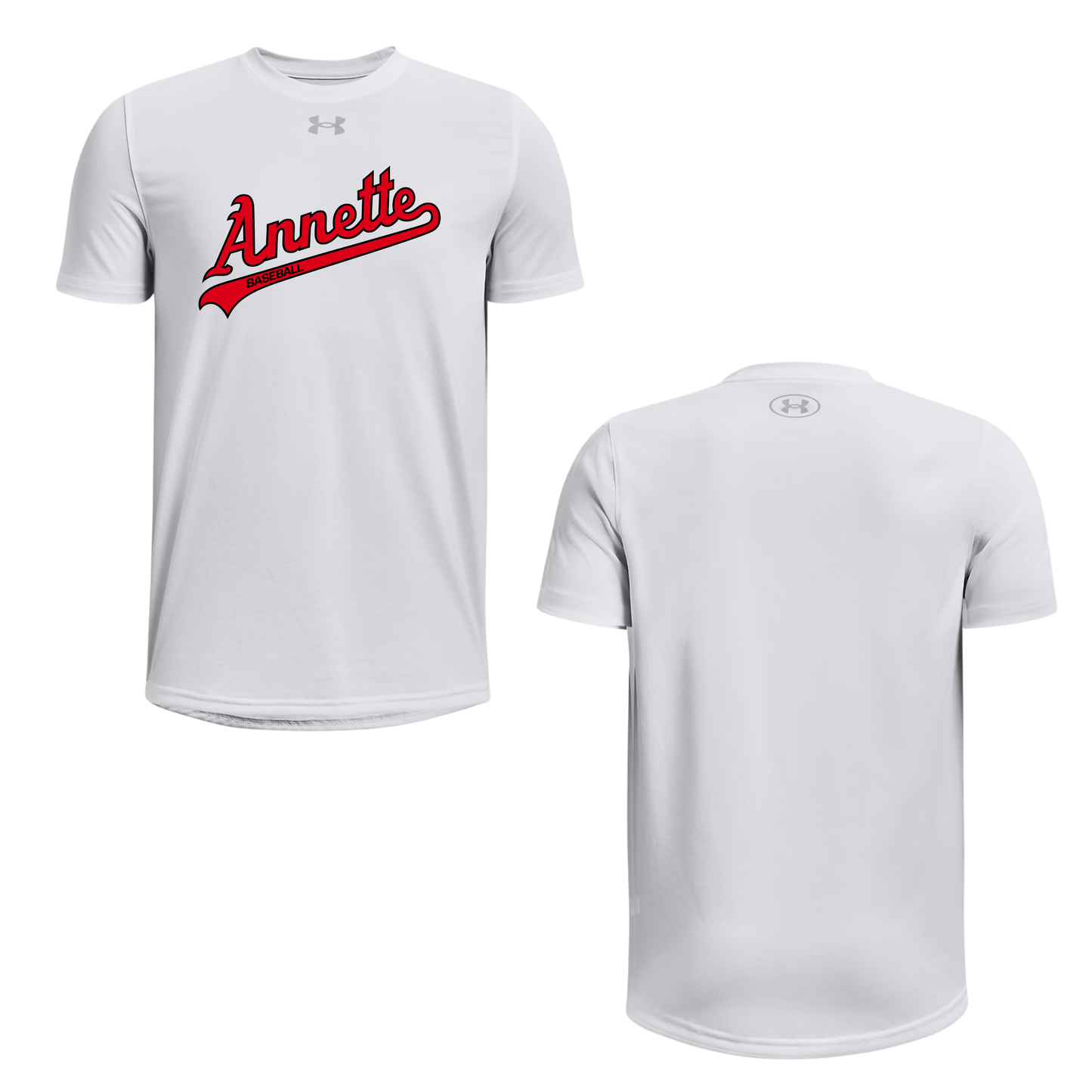Annette Baseball x Under Armour Red Script Logo - White