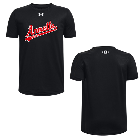 Annette Baseball x Under Armour Red Script Logo - Black