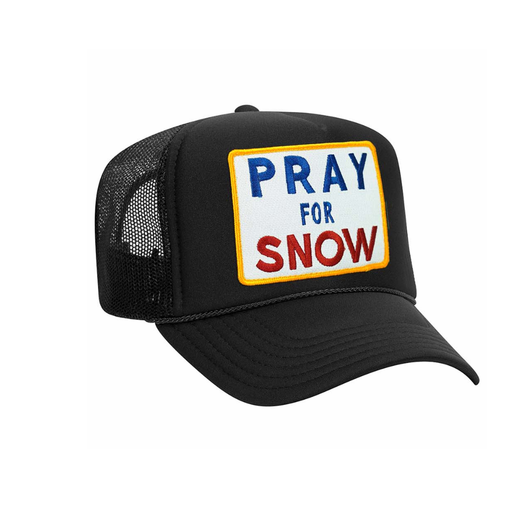 Aviator Nation - Pray for Snow Adult Trucker Hat - Black