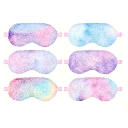 Pastel Tie Dye Faux Fur Sleep Mask