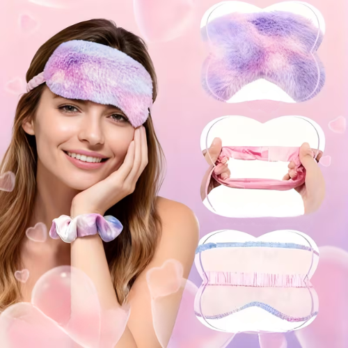 Pastel Tie Dye Faux Fur Sleep Mask
